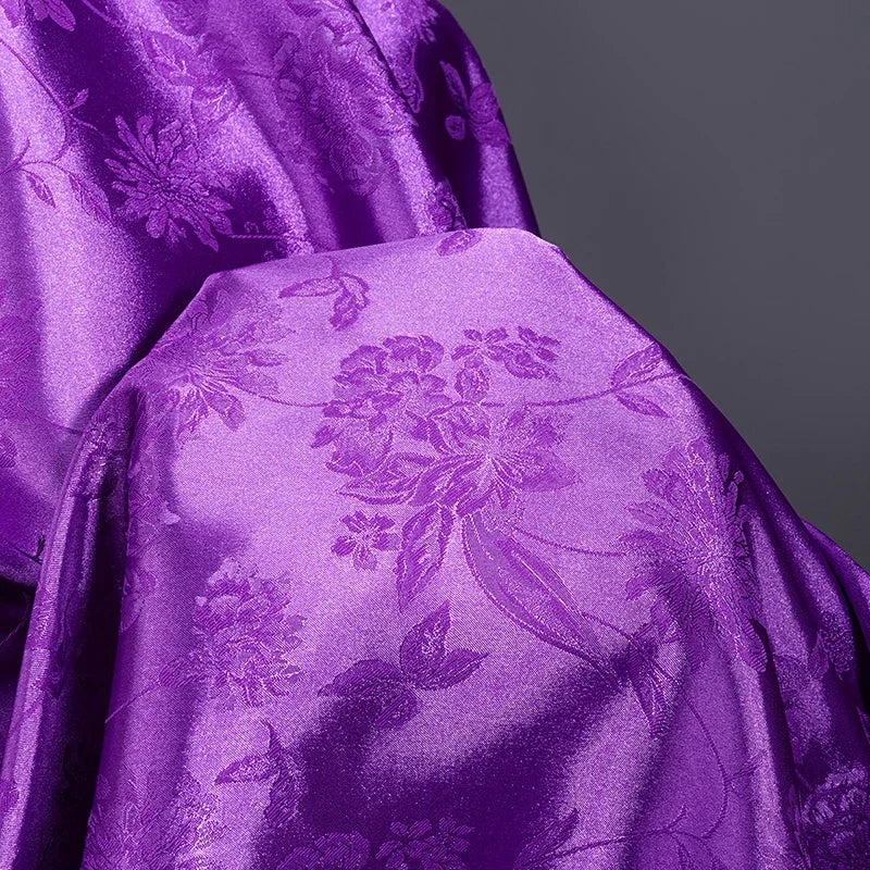 Tela de satén jacquard floral en relieve, suave y brillante, ideal para vestidos de noche, trajes de novia, qipao tradicional, manualidades DIY.