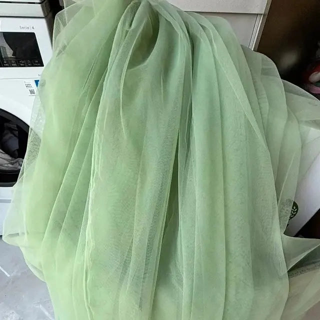 Tela de malla de gasa ligera con efecto niebla, hilo de tul azul suave, velo de fondo DIY, vestido de novia, tul de hadas, material de decoración nupcial