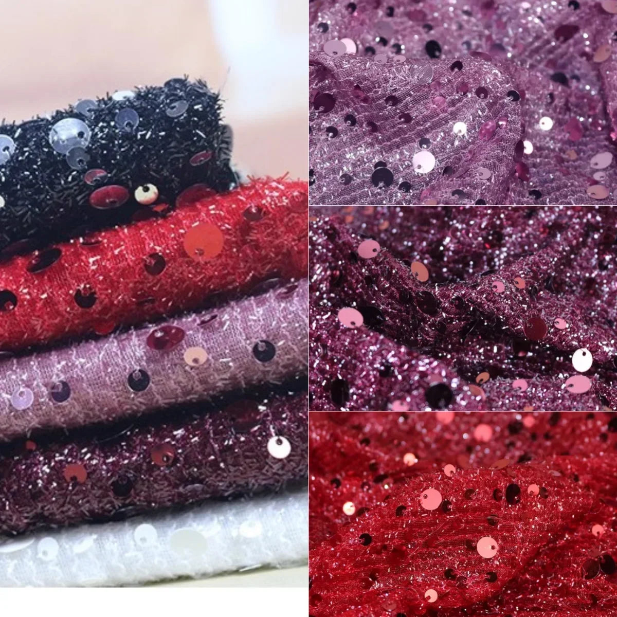 Sparkling Size Sequin Mesh Embroidery Fabric Sewing Stage Clothing Children's Clothing Handmade DIY Designer Fabric