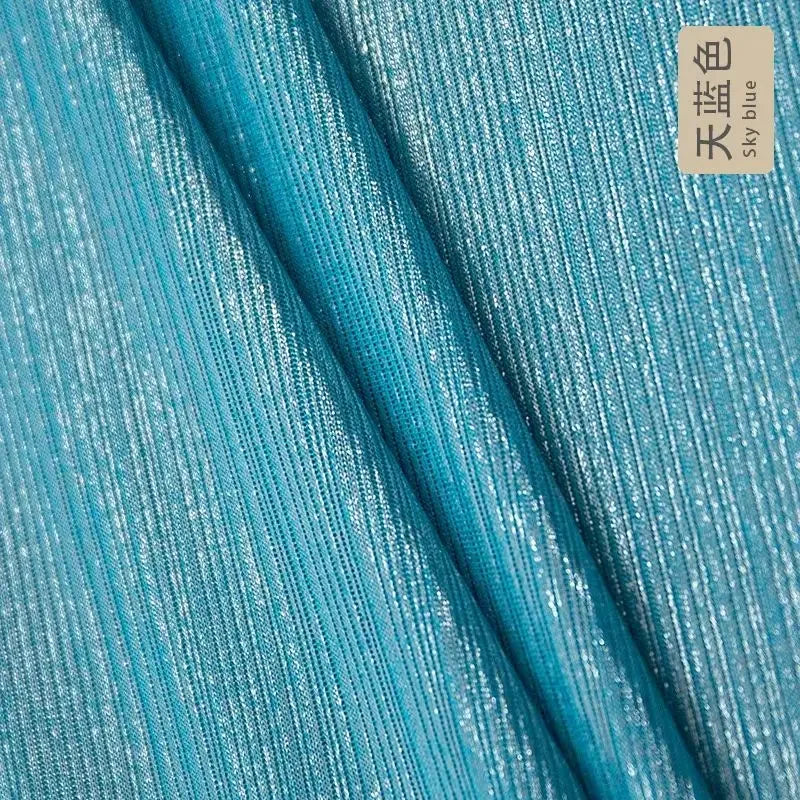 قماش مخطط بختم ساخن معدني - مادة لامعة مقاومة للتجاعيد