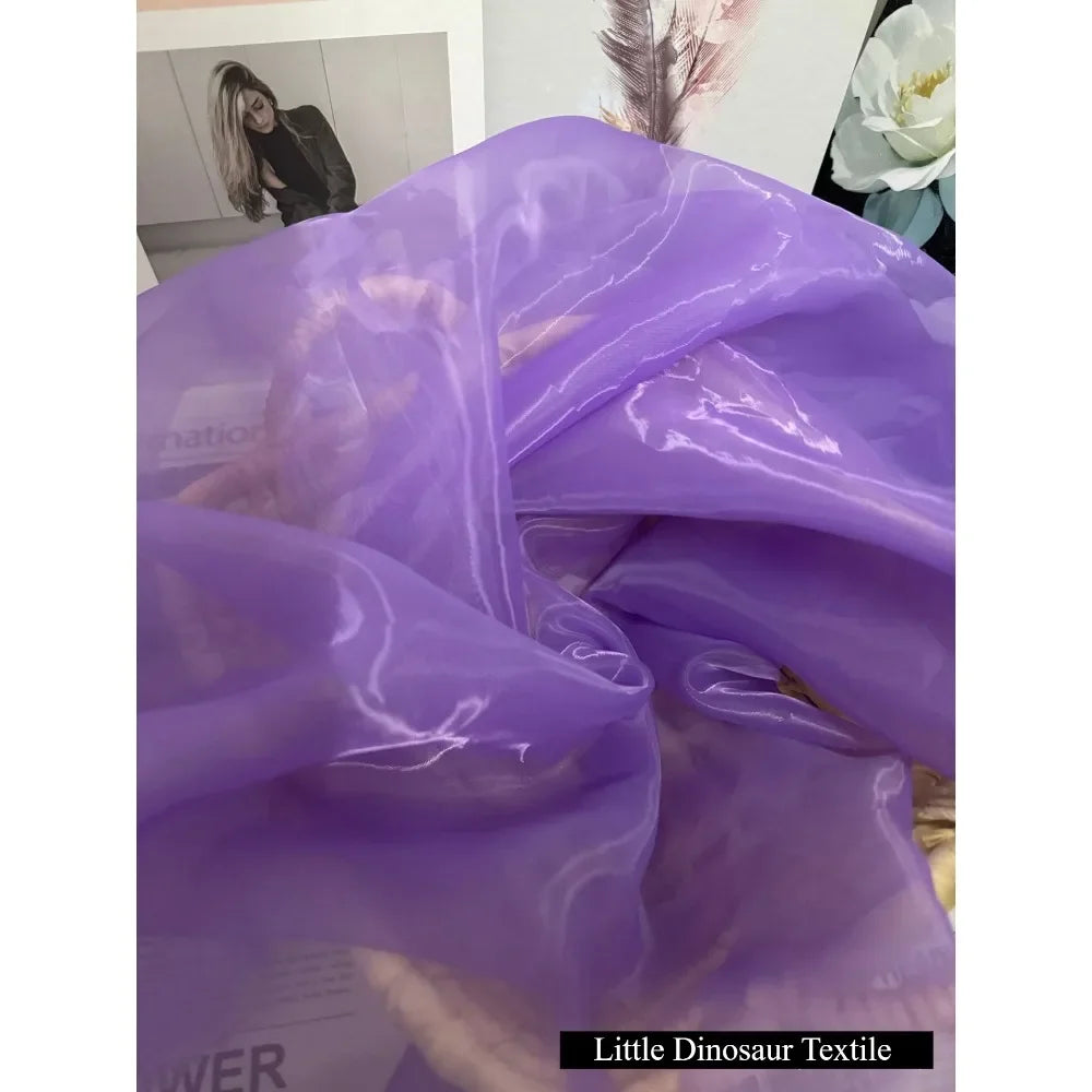 High-density Yarn Organza Fabric 5050 Matte Brocade Polyester Glass Yarn Dress Wedding Dress Women's Fabric Home Handmade