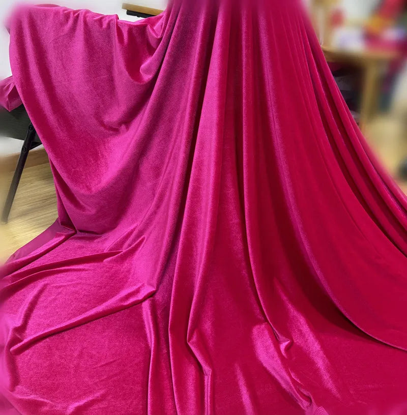 قماش مخملي عالي الجودة، قماش مخملي أحمر غامق، فساتين سهرة دافئة، ديكورات خلفية للمهرجانات، قماش ستائر