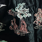 Luxe Floral Vine Embroidered  - Velvet Sequin Lace for Evening Gowns & Couture - fabric photo 6