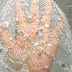 Silver Sequin Beaded Tulle - Evening Dress Bridal Veil Party Decor Fabric