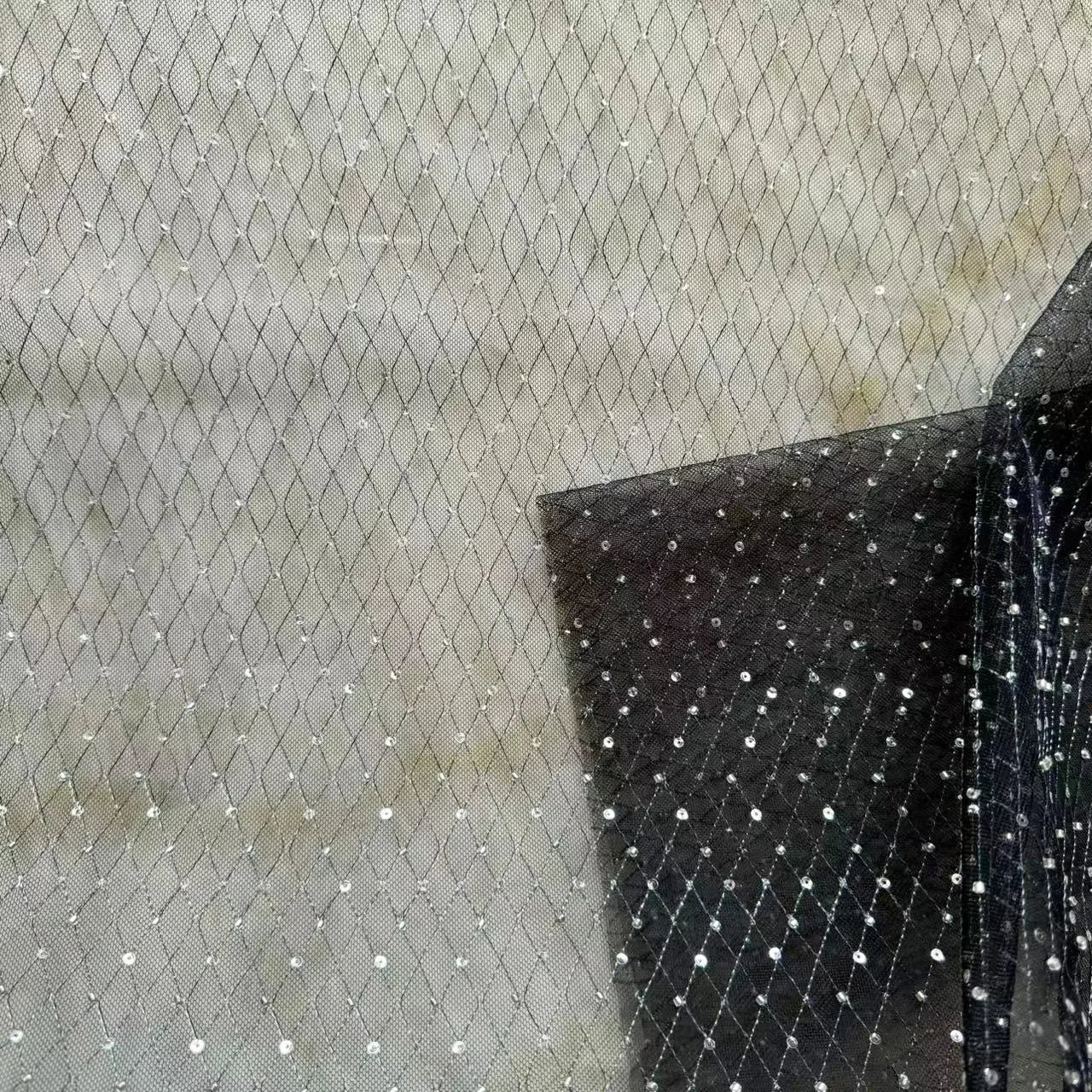 قماش شبكي على شكل ماسة مكون من 7 ألوان، أنبوب خرز ذهبي، قماش تطريز، ملابس أطفال، فستان زفاف، قماش