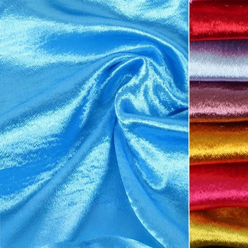 Snowflake Satin Crepe Fabric - Glossy Stretch for Stage Costumes