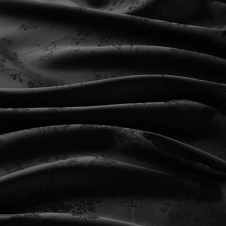 قماش ساتان منقوش بنقشة زهور، قماش ناعم لامع، مثالي لفساتين السهرة وأزياء الزفاف والحرف اليدوية التقليدية من تشيباو