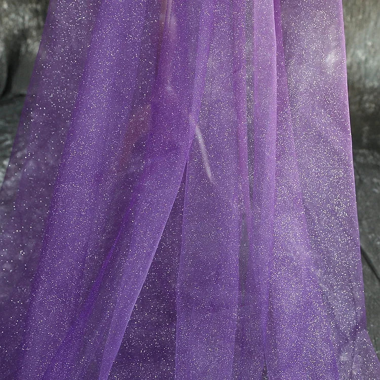 Shiny Silver Gold Spray Headscarf Fine Powder Mesh Fabric for Wedding Dress Photography Background Yarn