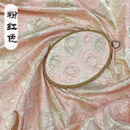 Gold Rose Jacquard Fabric - Yarn Dyed Silk Material