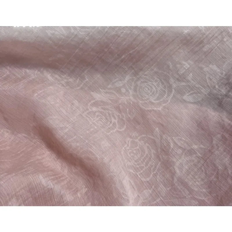 Soft Pleated Rose Fabric - Natural Fiber for Evening Gowns & Bridal