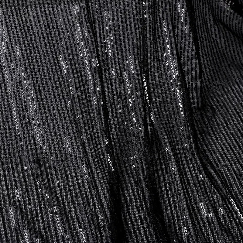 قماش شريطي مستقيم من الترتر عالي الكثافة 3 مم، أسود، ذهبي، أخضر، أزرق داكن، عرض 1.2 متر، معلق، خيط سميك، غير معقوف