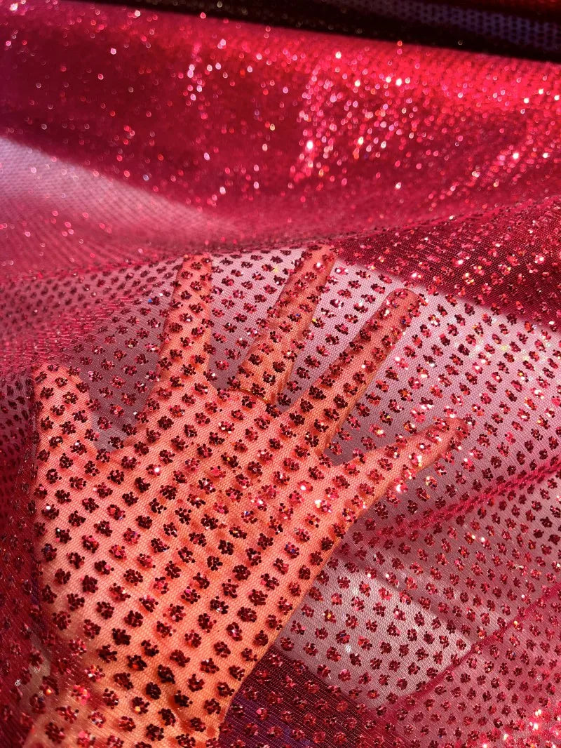 نقاط بولكا لامعة، ختم ذهبي ساخن، قماش شبكي لامع، فستان رسمي، بدلة أداء، ديكور خلفية، قماش