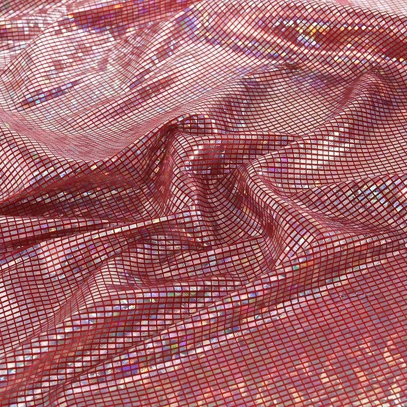 Laser Iridescent Shiny Hot Stamping Block Fabric Sewing Stage Performance Costumes Background Decoration Designer Fabric