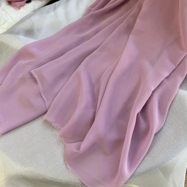 قماش شيفون للفساتين والتنانير والقمصان والملابس والديكورات ومشاريع الخياطة اليدوية، باللون الوردي والأرجواني