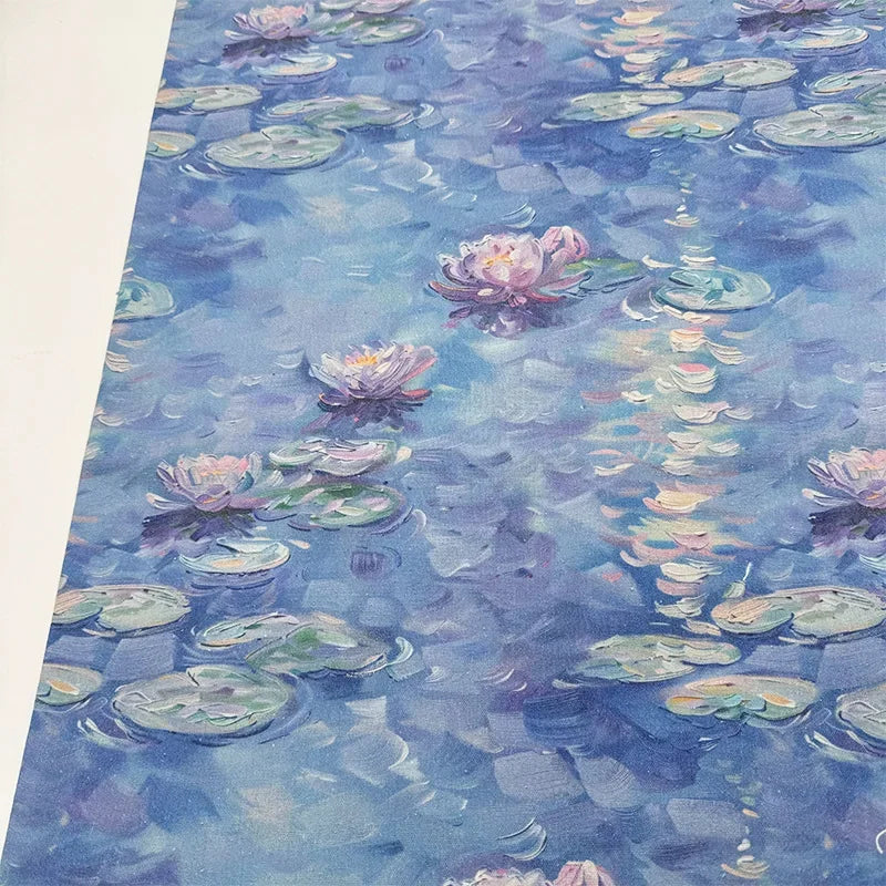 Oil Painting Floral Fabric Premium Cotton Linen Blend With Dense Weave For Tablecloth DIY Home Decor Door Curtain Fabric