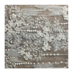 قماش تول مطرز من الدانتيل بلون بيج مورنينغ جلوري، شفاف متدرج اللون، مناسب لفساتين الزفاف، فستان العروس، نسيج كوتور فرنسي