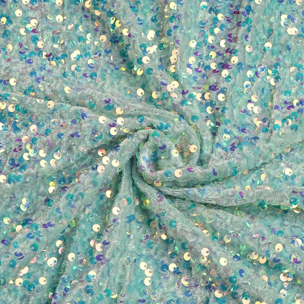 New Velvet Sequin Fabric for Evening Prom Dress Shining Reflective Wedding Decoration Clothes Material Party Special Events