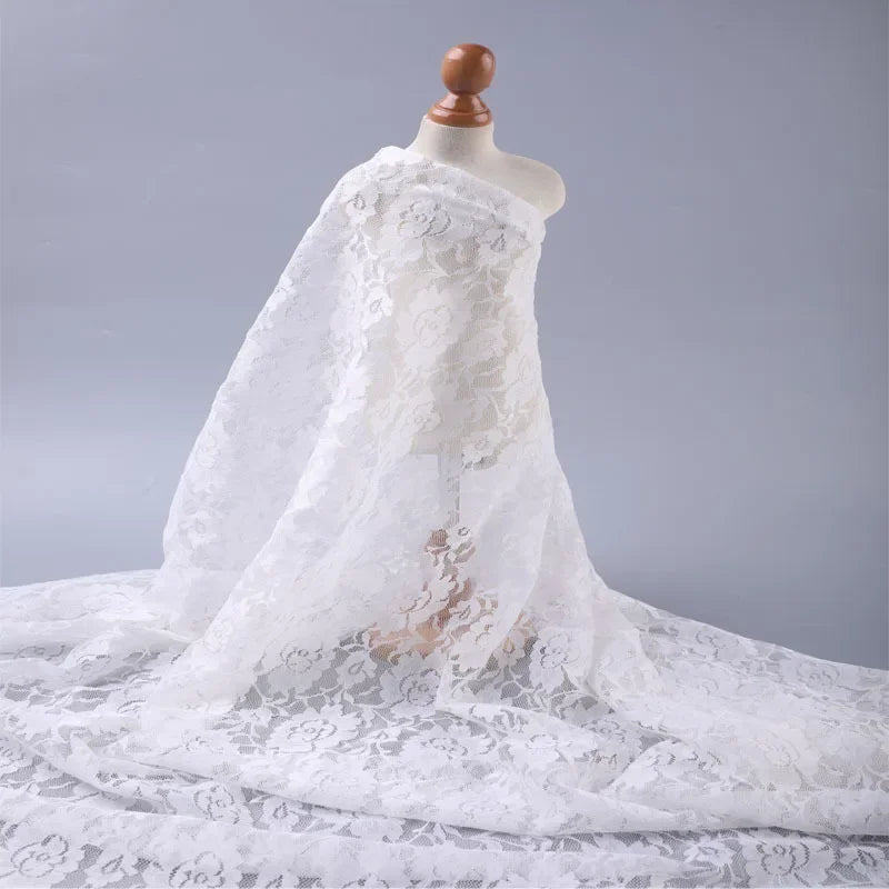 قماش دانتيل مجوف مرن من البوليستر الأمونيا الجديد للربيع والصيف والخريف والشتاء 2025، قماش دانتيل عصري للنساء