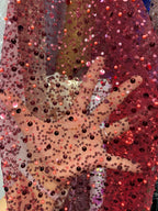 Tela de malla con bordado de perlas y lentejuelas dispersas, adorno de perlas, hecha a mano, para vestido de novia, velo y falda.