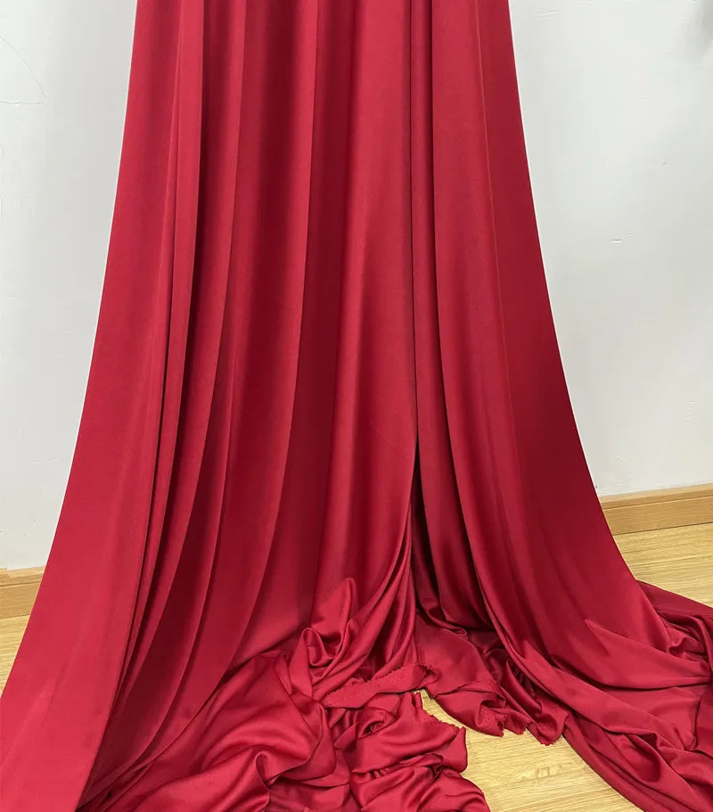 Orange Yellow Gold Coffee Milk Silk Stretch Fabric Roll Width 150cm for Wedding Home Decor Backdrop Drape Goblet Garment