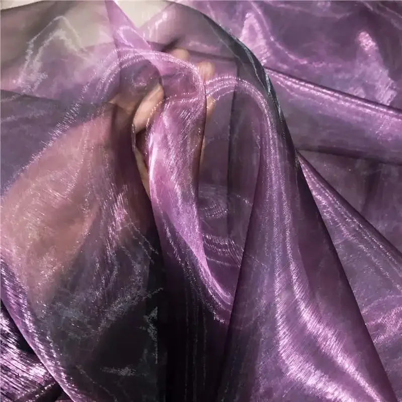 Unique Fabric Transparent Organza Sheer Cloth Sparkling Material For Wedding Dress Elegant Evening Gown Couture Design Clothing