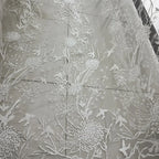 Nuevo estilo fresco y característico, hilo de poliéster con estampado de pájaros, encaje bordado, tela de gasa transparente para vestido de novia, ropa formal