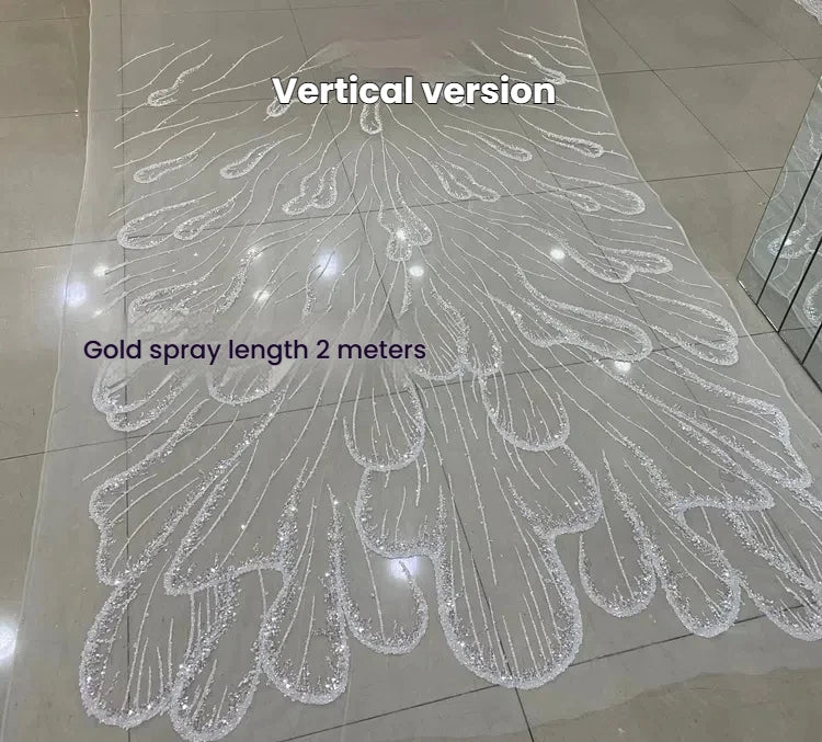 Super Large Sparkling Powder, High-end Ripple Loose Powder Lace Fabric, Wedding Dress Veil DIY Material Fabric