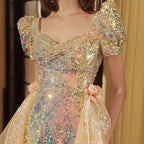 New Diamond Shaped Sequin Lace Fishtail Dress Clothing With Special Lace Sequin Fabric, Super Sparkling Lace Sequin Fabric