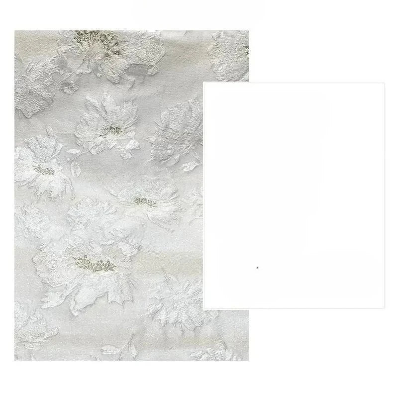 3D Pearl Flower Jacquard Fabric - Textured for Bridal & Ball Gowns