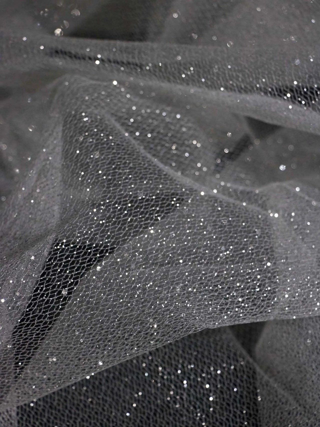 Spray silver shimmering white mesh fabric sewn formal dress wedding dress DIY designer accessories