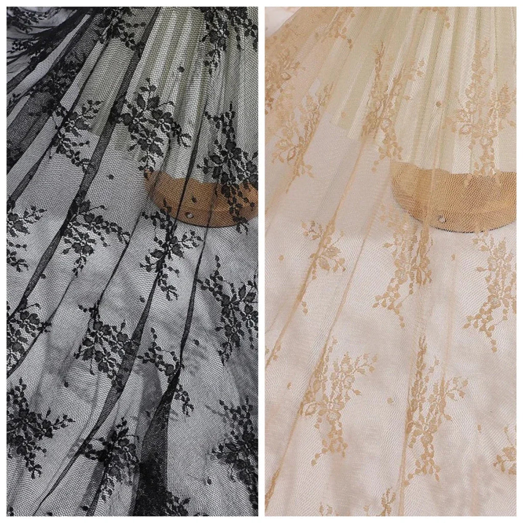 Elastic Floral Wedding Dress With Lace Jacquard Fabric Suspender Skirt Lingerie Fabric Homemade Veil Designer Mesh Fabric