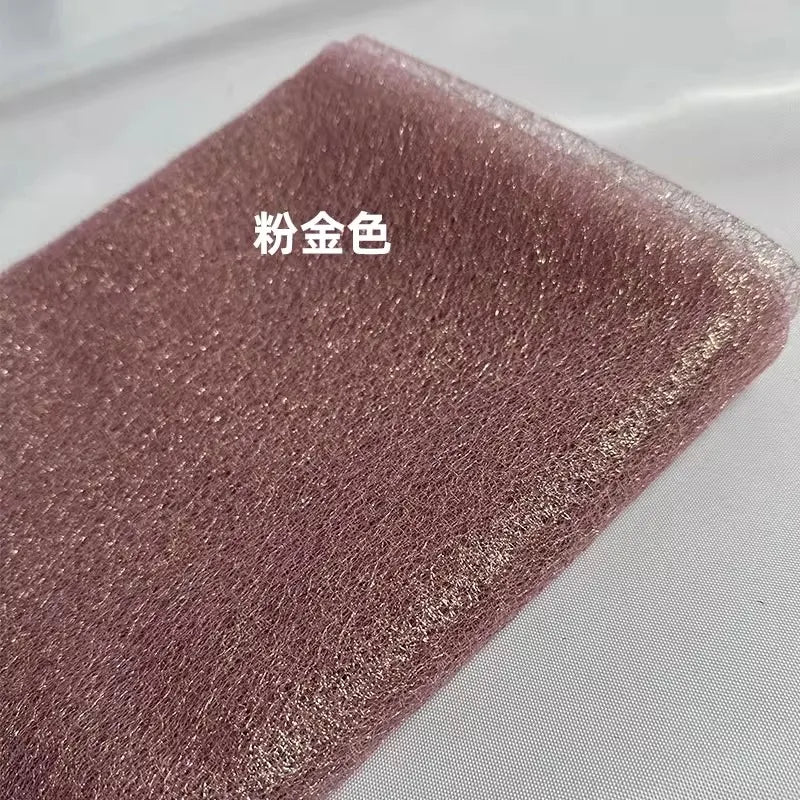 فستان هانفو فاخر من قماش شفاف بتصميم خيط ذهبي غير منتظم الملمس