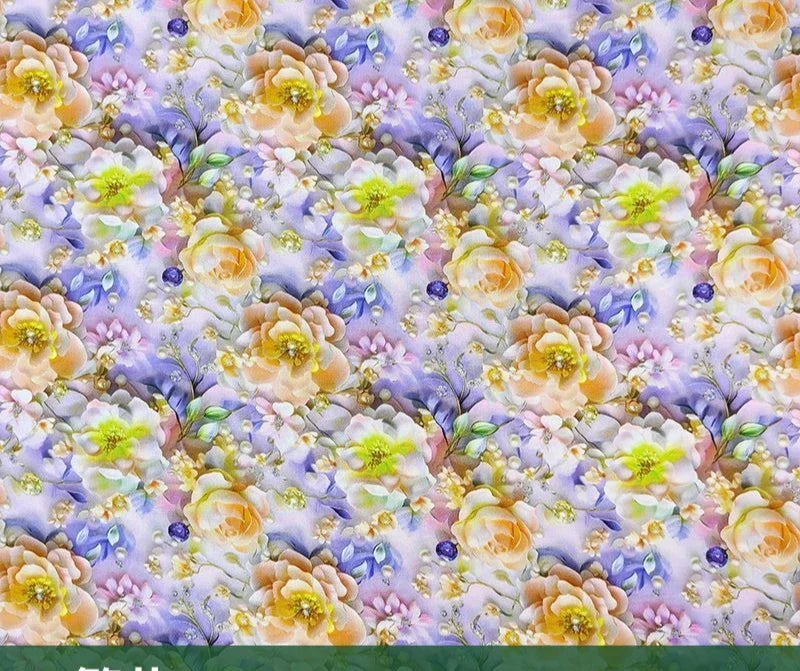 قماش قطني مطبوع رقميًا بتجعد لحاء الشجر - قابل للتنفس 150 سم