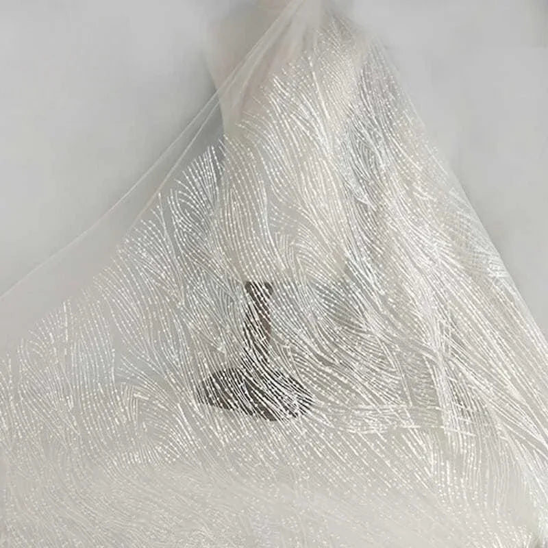 Exquisito bordado de lentejuelas, malla soluble en agua, tela de bordado de moda, costura para vestidos de boda y de noche, telas DIY.