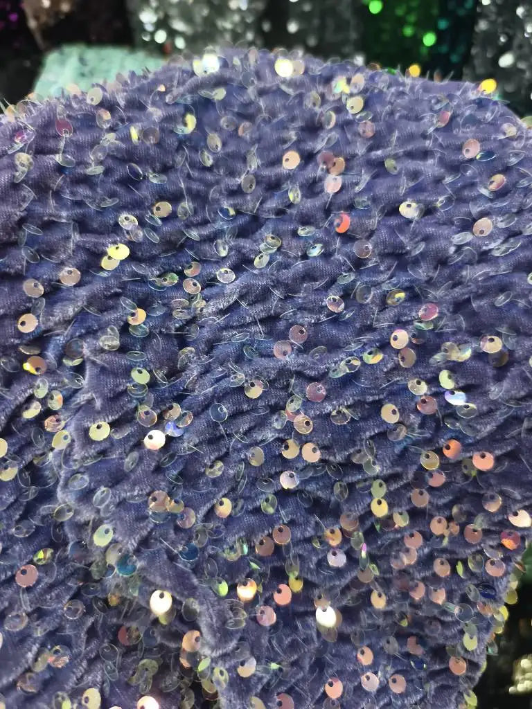 New Velvet Sequin Fabric for Evening Prom Dress Shining Reflective Wedding Decoration Clothes Material Party Special Events