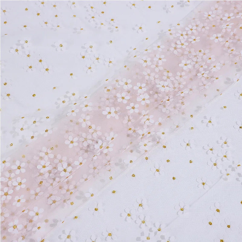 قماش شبكي ناعم مطبوع بمعجون الجل مناسب لفساتين الشيفون وأزياء المسرح وملابس الأطفال والديكور