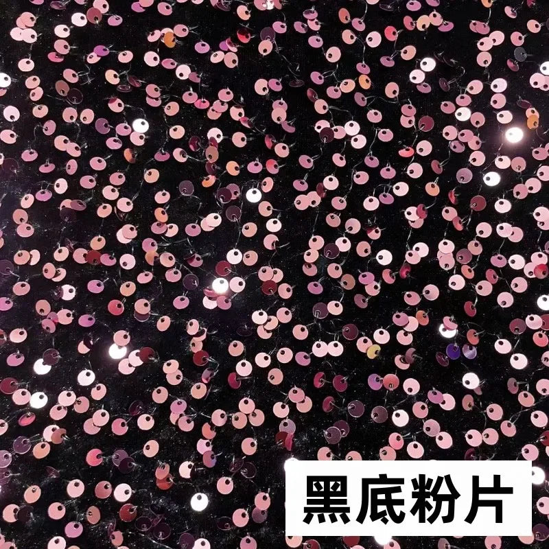 Luxe Sparkle Velvet Sequin Fabric for Party Dresses & Stage Costumes