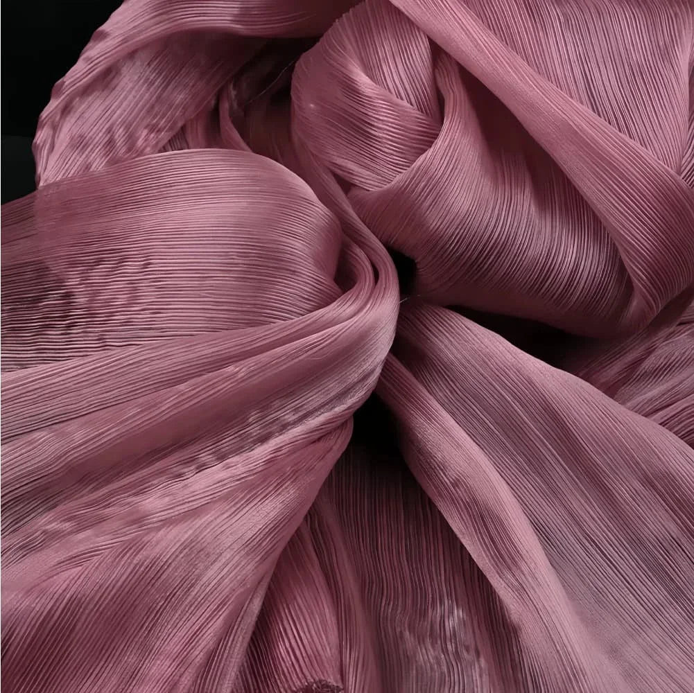 Folded And Textured Fabric With Over 30 Colors Of Mesh Fabric For Petal Shaped Production Of High-end Evening Dresse And Wedding