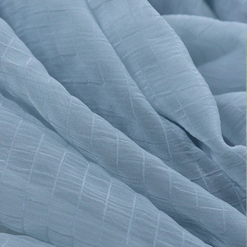 قماش التول الشفاف الرقيق ذو الفقاعات، مخطط عموديًا، أورجانزا، مادة ناعمة وخفيفة الوزن، تنورة، خياطة، ملابس حرفية إبداعية