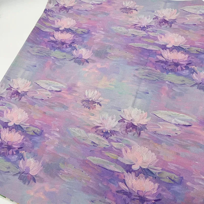 Oil Painting Floral Fabric Premium Cotton Linen Blend With Dense Weave For Tablecloth DIY Home Decor Door Curtain Fabric