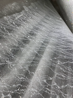 مسحوق الفضة الساخن، رذاذ الفضة، مسحوق بريق ناعم، شبكة بنمط الدانتيل، فستان زفاف، قاعدة، نسيج شبكي شفاف لامع