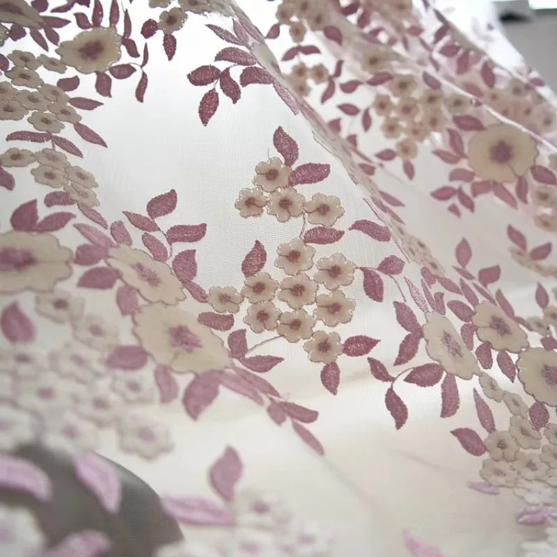 قماش دانتيل مطرز بألوان متعددة - خامة أنيقة - 135 سم