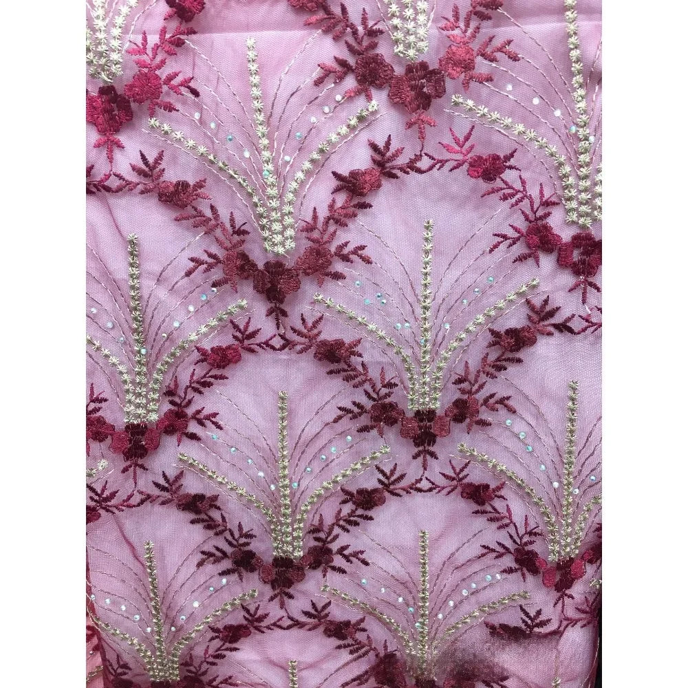 قماش تنورة جديد ثلاثي الأبعاد مطرز بخيوط ذهبية لامعة من الدانتيل الشبكي، قماش ملابس، تطريز فستان