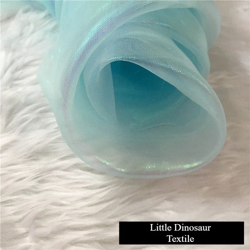 شبكة سيمفونية مشفرة، خيوط زجاجية، نسيج مسطح ملون، خيوط حرير لامعة، ملابس، ديكورات زفاف، ملابس أطفال، قماش زفاف