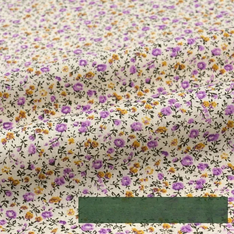 Tela rústica de algodón con pequeñas flores - Material para manualidades de ropa de bebé (160 cm)