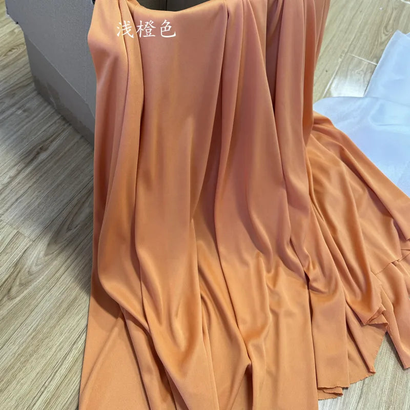 Orange Yellow Gold Coffee Milk Silk Stretch Fabric Roll Width 150cm for Wedding Home Decor Backdrop Drape Goblet Garment