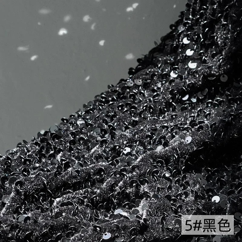 Luxe Sparkle Velvet Sequin Fabric for Party Dresses & Stage Costumes