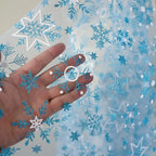 Gold Powder Mesh Snowflake Pattern - Princess Dress Children's Cape DIY Sewing Fabric