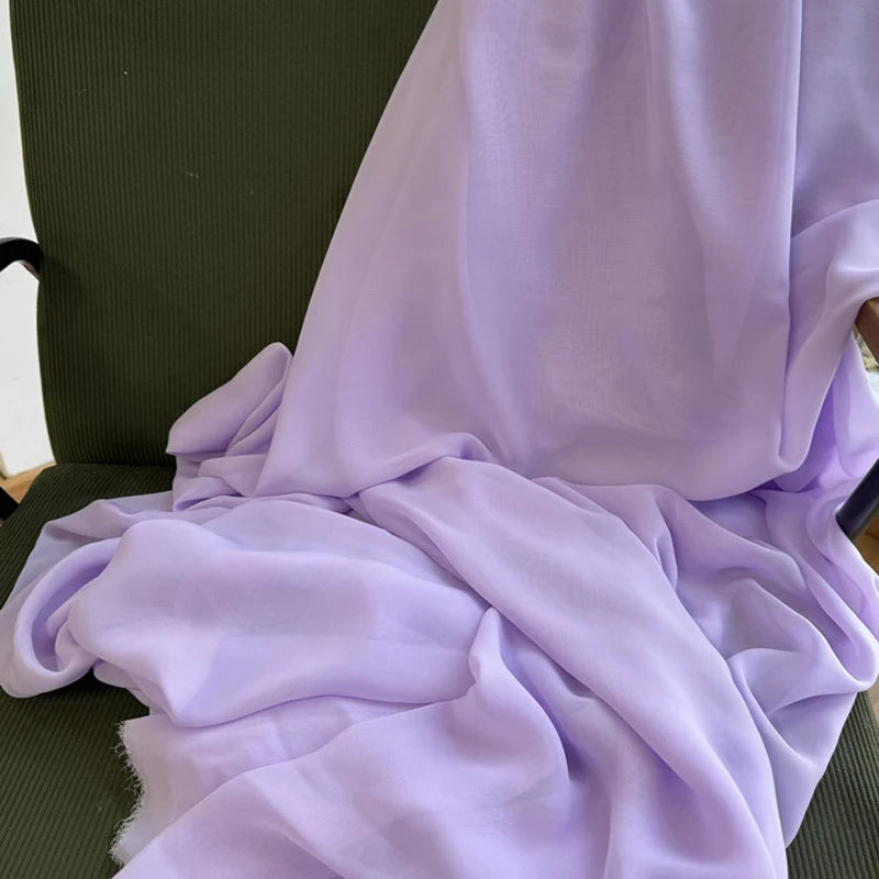 قماش شيفون للفساتين والتنانير والقمصان والملابس والديكورات ومشاريع الخياطة اليدوية، باللون الوردي والأرجواني