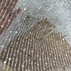 Simple Sequins Pearls Vertical Stripes Lace Embroidery Transparent Mesh Fabric Sewing Wedding Dress Evening Gown Fabric